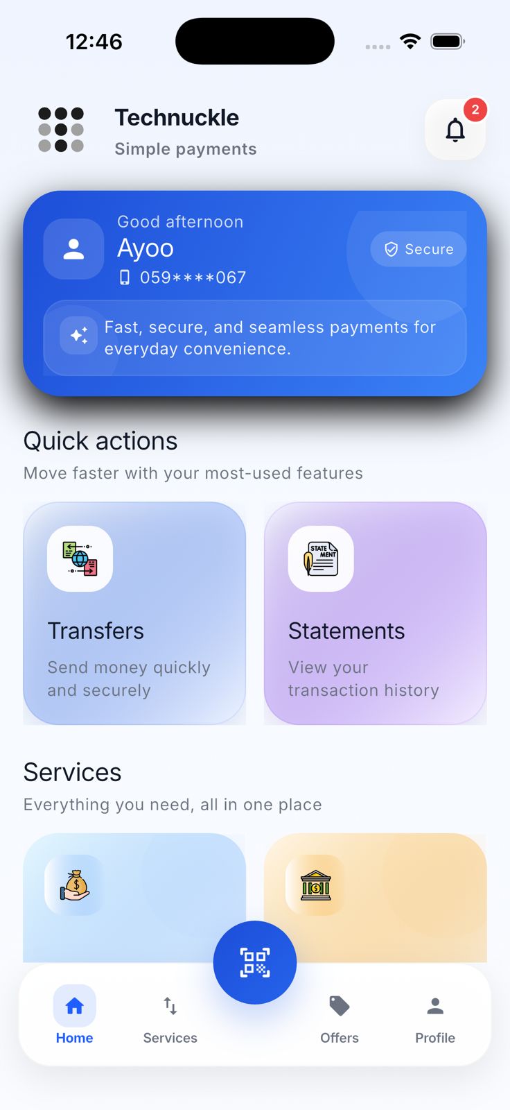 Technuckle app home screen